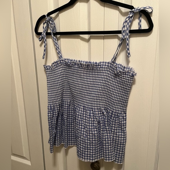 NWOT H&M Blue Gingham Tanktop - Picture 2 of 4